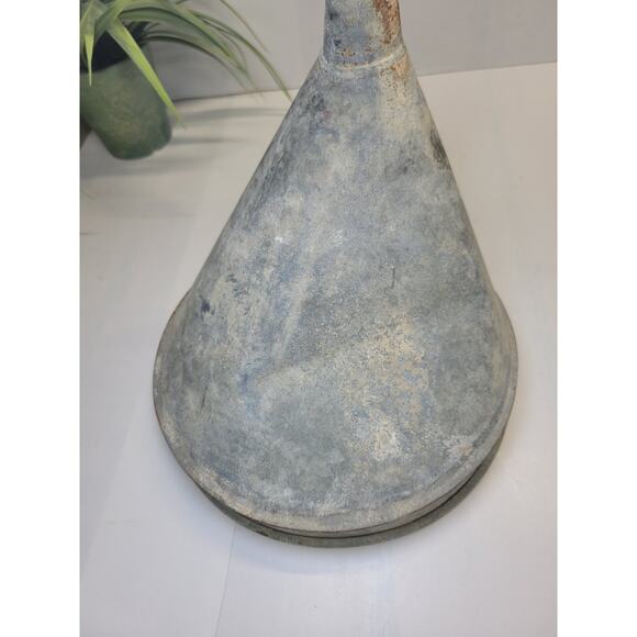 Vintage Funnel Tractor, Large Offset Galvanized, Farmhouse Primitive Industrial - Picture 4 of 5